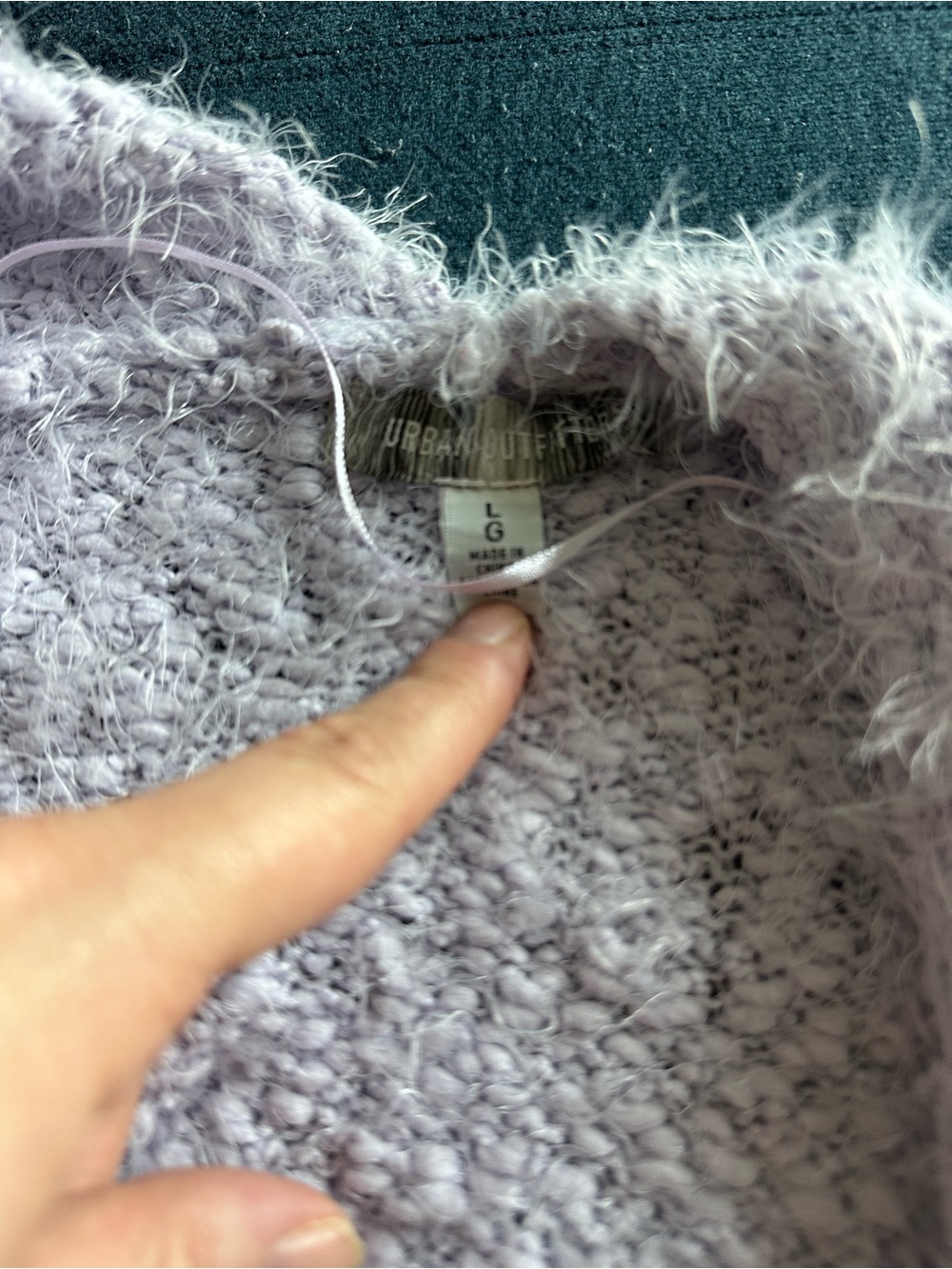 Urban Outfitters Fuzzy Cropped Cardigan - Light Lavender - Picture 3 of 3